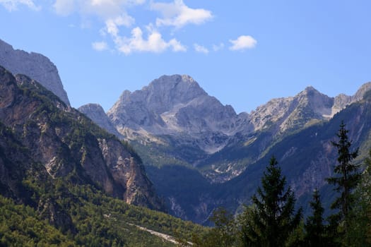 View of Slovenian Julian Alps in the summer