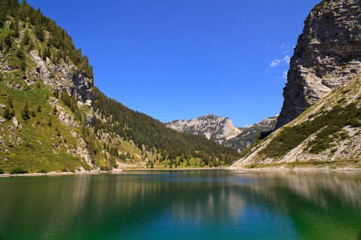 View of krnsko lake in the summer, Slovenia - Europe