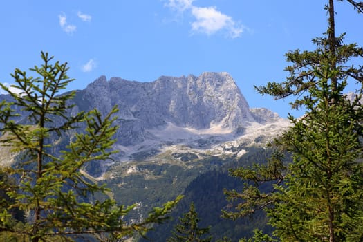 View of Slovenian Julian Alps in the summer
