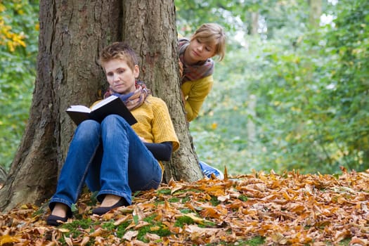 Mother with daughter in the park