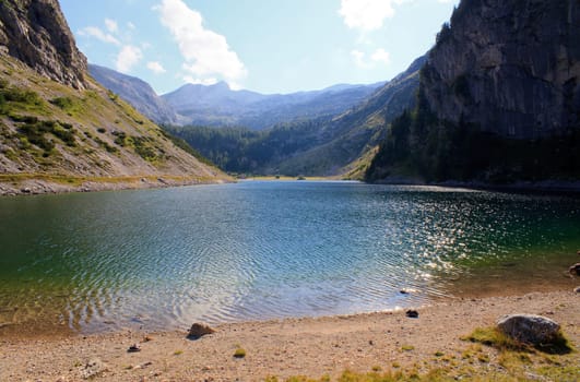 View of krnsko lake in the summer, Slovenia - Europe