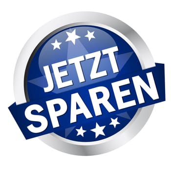 Button with banner " SAVE NOW """