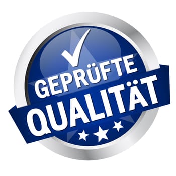 Button with banner " TESTED QUALITY """