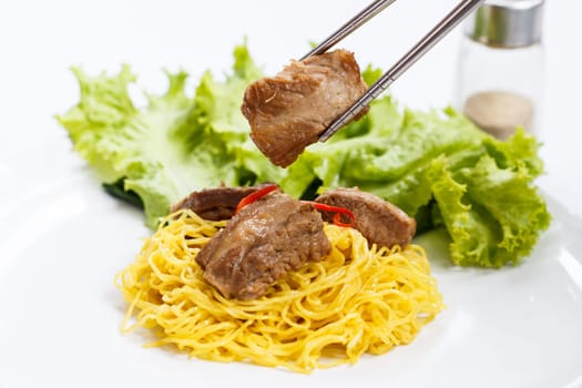 Noodles Pork of Chinese food