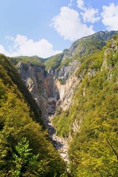 View of Slovenian Julian Alps in the summer