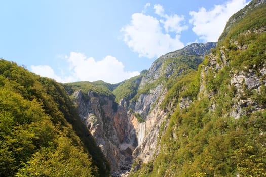 View of Slovenian Julian Alps in the summer
