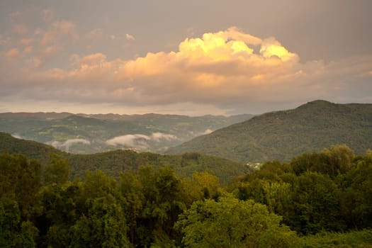 View of Slovenian Julian Alps in the summer