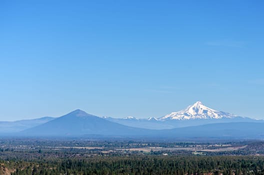 Mount Jefferson and a beautiful valley in Central Oregon