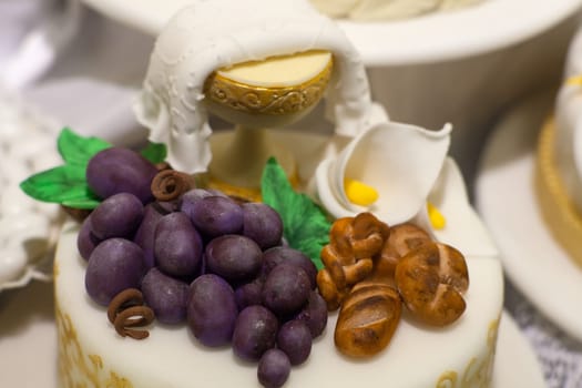Cake and decorations for the celebration of First Communion