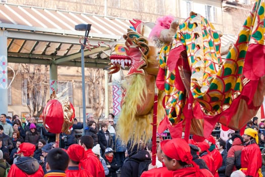 MILAN, ITALY - FEBRUARY 10, 2013: Chinese New Year parade in Milan