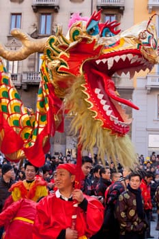 MILAN, ITALY - FEBRUARY 10, 2013: Chinese New Year parade in Milan