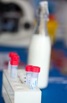 Close up of test tubes