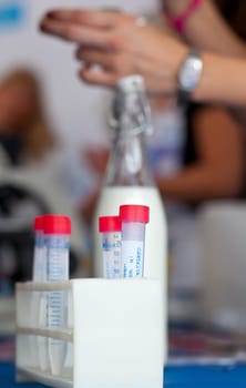 Close up of test tubes