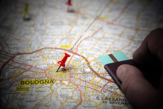 Road map of the city of Bologna, Italy