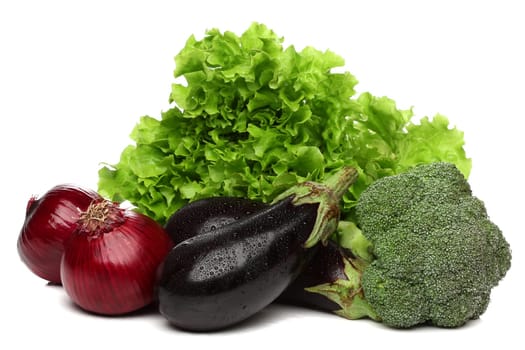 Delicious group of vegetables over white