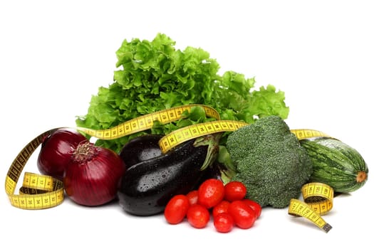 Delicious group of vegetables over white