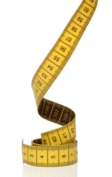 Measuring tape isolated over white background