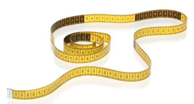 Measuring tape isolated over white background