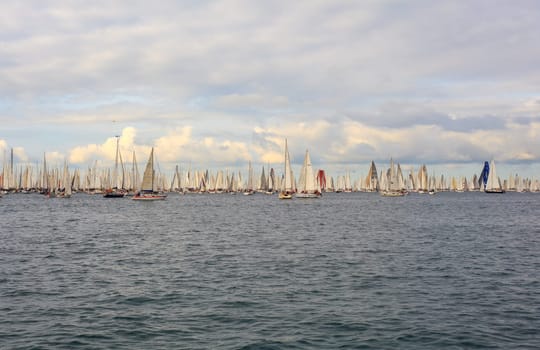 TRIESTE, ITALY - 14 OCTOBER 2012, Barcolana regatta in Trieste