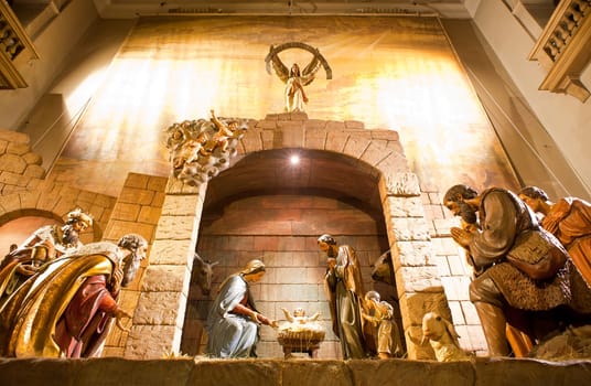 Detail of traditional presepe, Christmas decoration