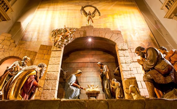 Detail of traditional presepe, Christmas decoration