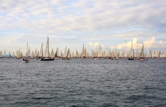 TRIESTE, ITALY - 14 OCTOBER 2012, Barcolana regatta in Trieste