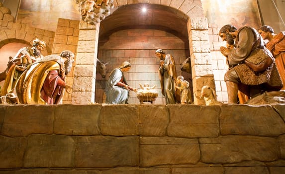Detail of traditional presepe, Christmas decoration