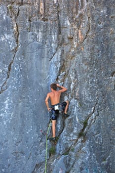 Young Climber on Sistiana rock - Trieste