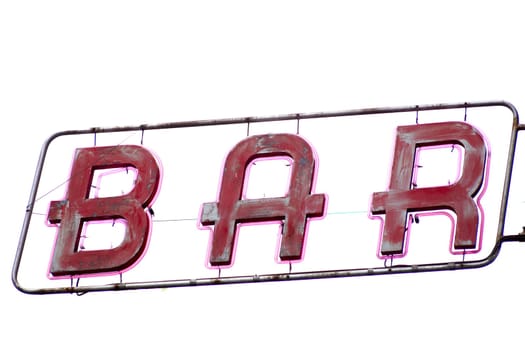 Pink public display of an italian bar