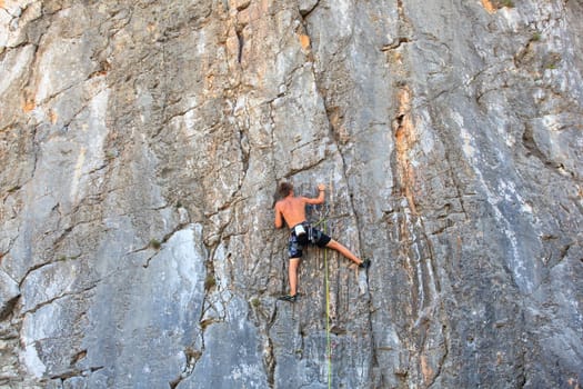 Young Climber on Sistiana rock - Trieste