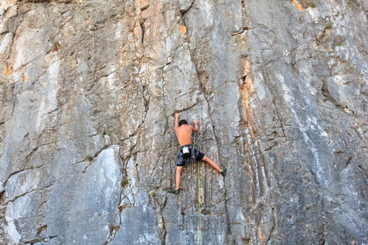 Young Climber on Sistiana rock - Trieste