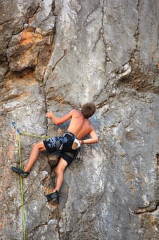 Young Climber on Sistiana rock - Trieste