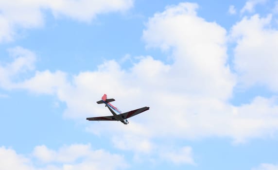 View of aerobatics in the blue sky