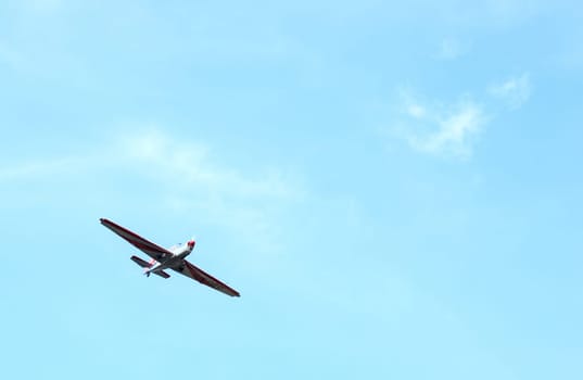 View of aerobatics in the blue sky