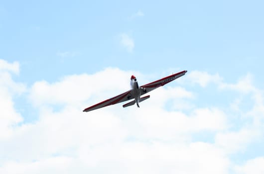 View of aerobatics in the blue sky