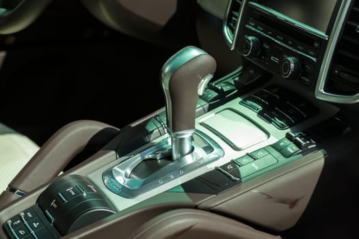 Photo of gear shift of a new car