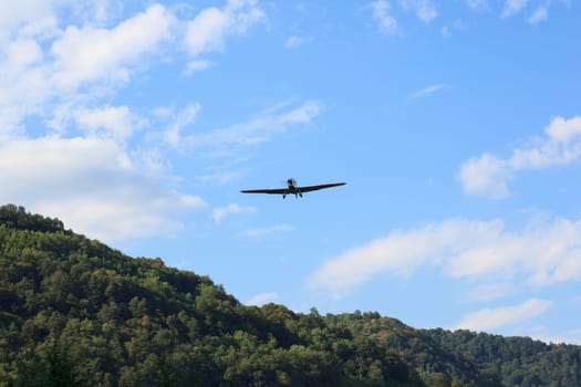 View of aerobatics in the blue sky