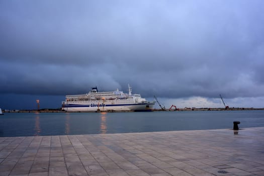 View of a ship in the Trapani port