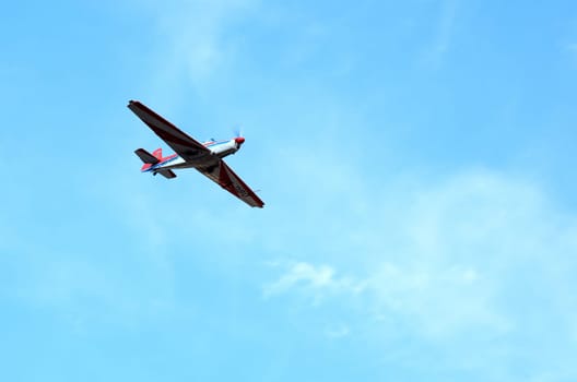 View of aerobatics in the blue sky