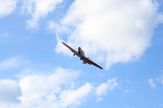 View of aerobatics in the blue sky