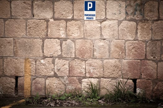 Photo of a Brick Wall of parking