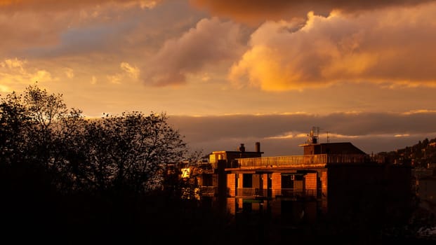View of Cloudy sky in Trieste at sunset