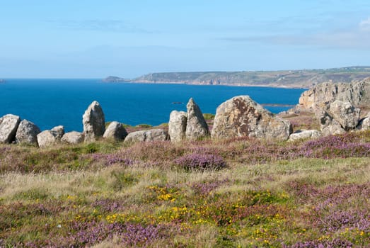landscape in Land's End in Cornwall