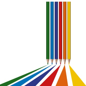 6 colored pens draw lines