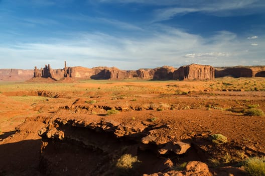 landscape in Monument Valley at Sunset