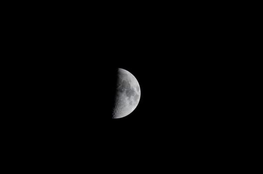 half moon in a night in summer