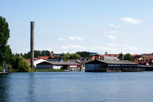 The photograph of a snack bar at the lake Müritz.