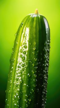 A cucumber with water drops on it