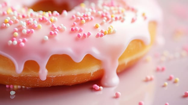A frosted donut with sprinkles