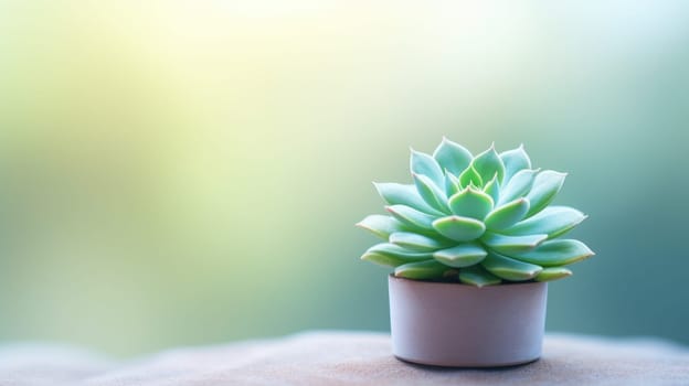 Small succulent plant in a pot on a table